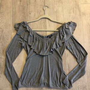 Off-The -Shoulder Grey Top